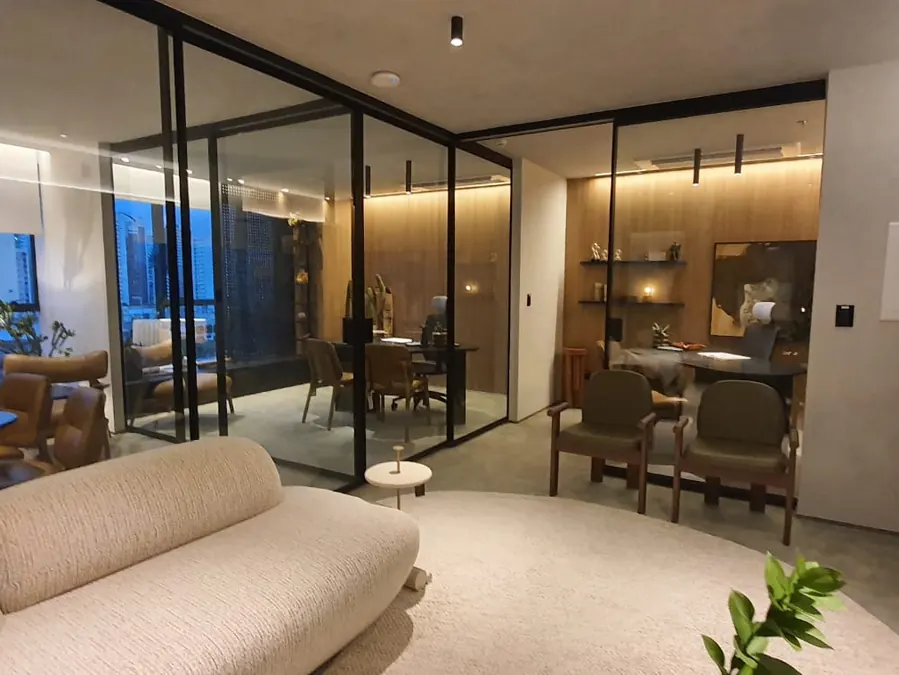 Espaço corporativo - Lounge e sala de reuniões